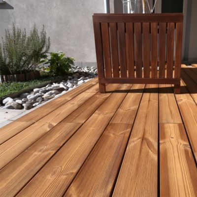 Lame de terrasse en pin thermo-chauffée Smartdeck L.120 x l.15 cm, ép.25 mm