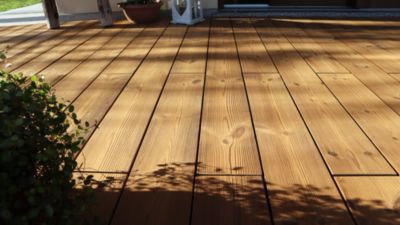 Lame de terrasse en pin thermo-chauffée Smartdeck L.120 x l.15 cm, ép.25 mm