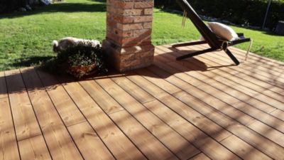 Lame de terrasse en pin thermo-chauffée Smartdeck L.120 x l.15 cm, ép.25 mm