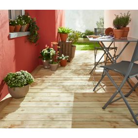 Lame de terrasse épicéa Madeira Klikstrom L.240 x l.12 x ép. 2,4 cm