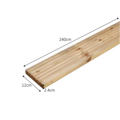 Lame de terrasse épicéa Madeira Klikstrom L.240 x l.12 x ép. 2,4 cm