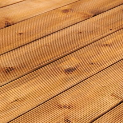 Lame de terrasse épicéa marron Madeira Klikstrom L.240 x l.12 x ép. 2,4 cm