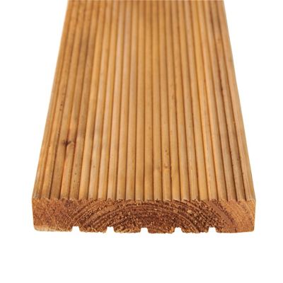 Lame de terrasse épicéa marron Madeira Klikstrom L.240 x l.12 x ép. 2,4 cm
