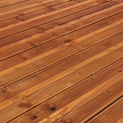 Lame de terrasse pin du Nord marron Lemhi Klikstrom L.240 x l.14,4 x ép. 2,7 cm