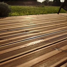 Lame de terrasse pin du Nord marron Potomac Klikstrom L.240 x l.12 x ép. 2,1 cm