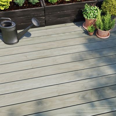 Lame de terrasse pin du Nord Potomac Klikstrom L.240 x l.12 x ép. 2,1 cm