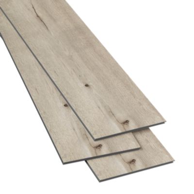 Lame minérale composite clipsable Italo 120 x 20 cm décor bois clair rustique GoodHome (vendue au carton)