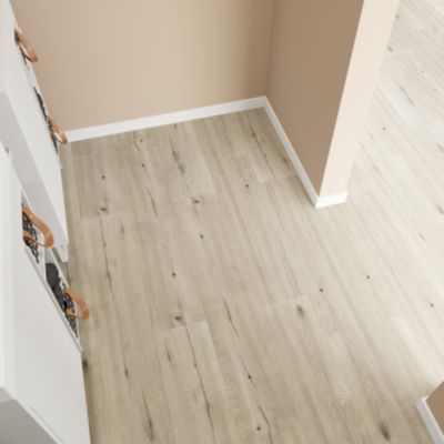 Lame minérale composite clipsable Italo 129 x 20 cm décor bois clair rustique GoodHome (vendue au carton)