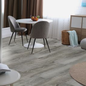 Lame PVC adhésive Poprock bois gris rustique 15,2 x 91,4 cm GoodHome