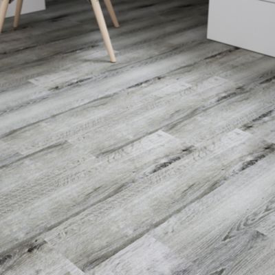 Lame PVC adhésive Poprock bois gris rustique 15,2 x 91,4 cm GoodHome