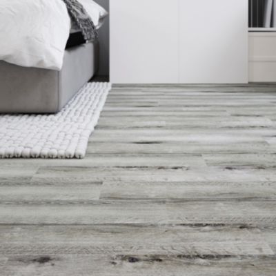 Lame PVC adhésive Poprock bois gris rustique 15,2 x 91,4 cm GoodHome