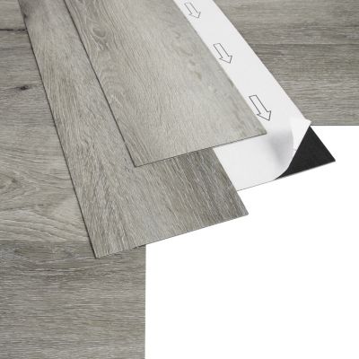Lame PVC adhésive Poprock bois gris rustique 15,2 x 91,4 cm GoodHome