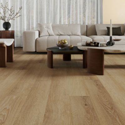 Lame PVC clipsable effet bois blond L.122 x l.18,1 cm x ép.4,5 mm sous-couche intégrée Uniclic