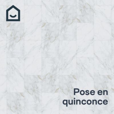 Lame PVC clipsable effet marbre blanc mat L.77,6cm x l.38,7 cm x ép. 4,5mm, GoodHome Italo ceramin
