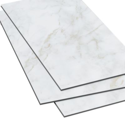 Lame PVC clipsable effet marbre blanc mat L.77,6cm x l.38,7 cm x ép. 4,5mm, GoodHome Italo ceramin