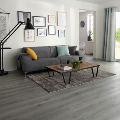 Lame PVC clipsable Jazy bois gris 18 x 122 cm GoodHome (vendue au carton)