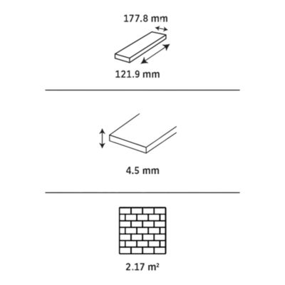 Lame PVC clipsable Mambo 124x19 cm brun GoodHome (vendue au carton)