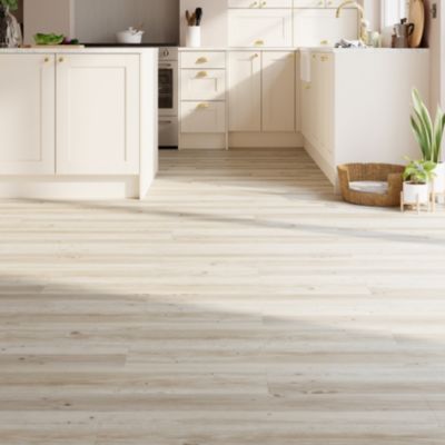 Lame PVC clipsable Mambo 124x19 cm décor bois blanc rustique GoodHome (vendue au carton)