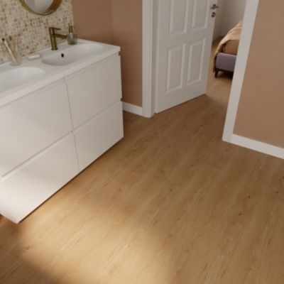Lame PVC clipsable Mambo 124x19 cm décor bois blond GoodHome (vendue au carton)