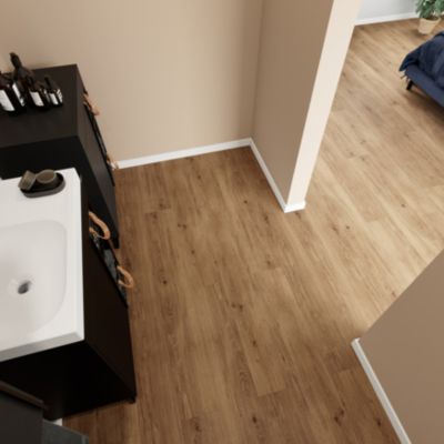 Lame PVC clipsable Mambo 124x19 cm décor bois brun GoodHome (vendue au carton)