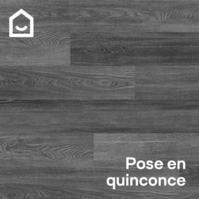 Lame PVC clipsable Mambo 124x19 cm décor bois gris anthracite GoodHome (vendue au carton)