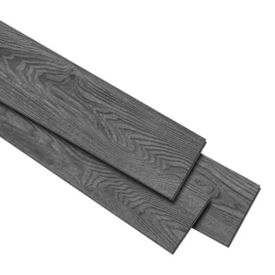 Lame PVC clipsable Mambo 124x19 cm décor bois gris anthracite GoodHome (vendue au carton)