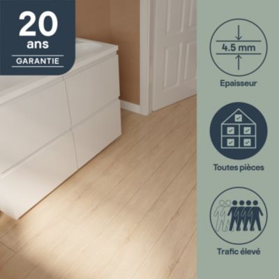 Lame PVC clipsable Mambo 124x19 cm décor bois naturel GoodHome (vendue au carton)