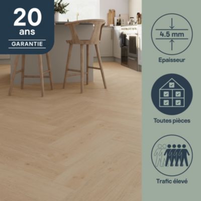 Lame PVC clipsable Mambo chevron décor chêne naturel GoodHome (vendue ...