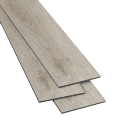 Lame PVC clipsable Mambo plus 18x122 cm décor bois gris brun GoodHome avec sous-couche intégrée (vendue au carton)