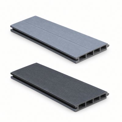 Lame réversible de cloture en composite alvéolaire coextrudée Gris anthracite/ Gris clair, l.15.6 cm, L.148 cm