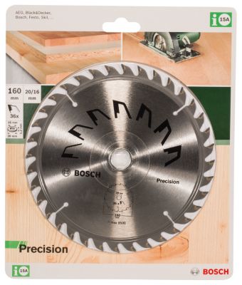 Lame scie circulaire précision ø160 x 20/16 BOSCH - 36 dents