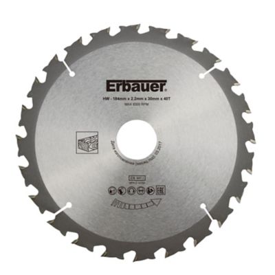 Lame scie circulaire TCT Ø184 x30/20/16 Moyenne 40 dents