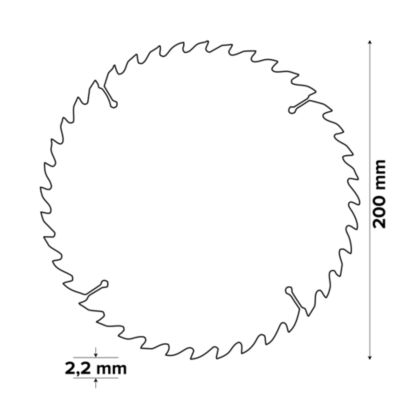 Lame scie circulaire TCT Ø200 x30/20/16 Moyenne 40 dents