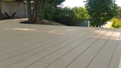 Lame terrasse composite Greendeck WPC PLEINE beige L.260 x l.14 cm