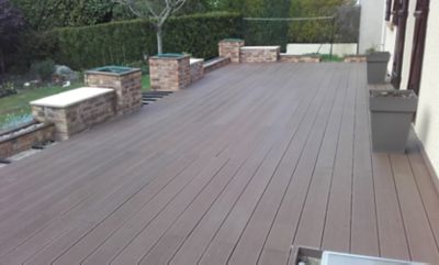 Lame terrasse composite Greendeck WPC PLEINE chocolat L.260 x l.14 cm