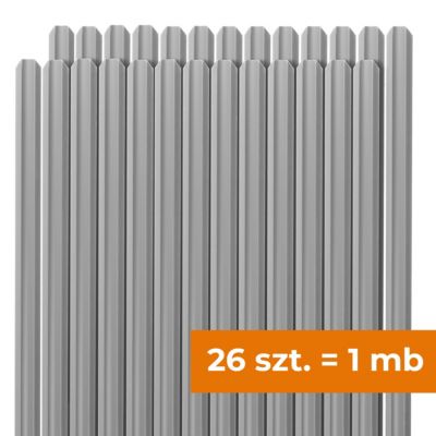 Lamelles occultantes pour grillage 50-60 mm QUEST, kit 26 pièces, brise-vue jardin, 150 cm, gris