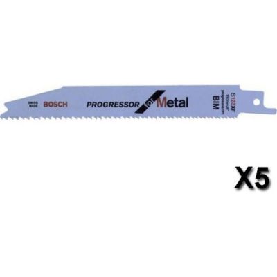 Lames de scie sabre Progressor for Metal (S922HF) - BOSCH - Lot de 5 lames - Capacité de coupe 100mm
