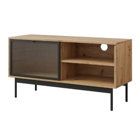 Lamia - meuble TV - bois et noir - 117 cm - Best Mobilier