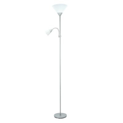 Lampadaire 2 ampoules E27 E14 IP20 gris