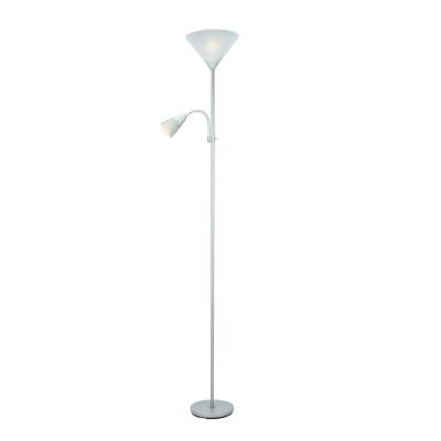 Lampadaire 2 ampoules E27 E14 IP20 gris