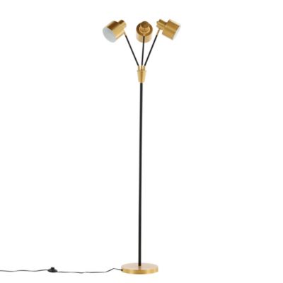 Lampadaire 3 Spots en Métal "Vifta" 178cm Noir & Or