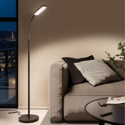 Lampadaire 5 modes d'éclairage LED 12 W noir