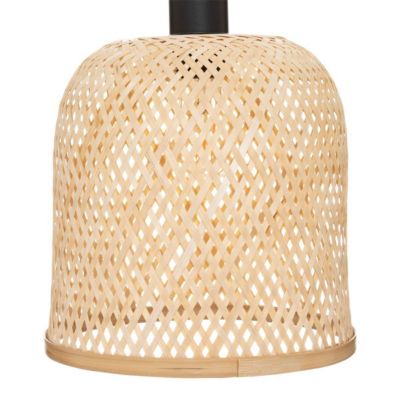 Lampadaire "Ali" - métal et bambou - noir - H159 cm - Atmosphera