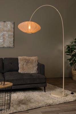 Lampadaire arc Corina beige crème IP20 E27 40W Ø55 x H.192cm Lucide