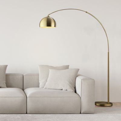 Lampadaire arc Manor laiton doré H.195cm IP20 E27 20W Brilliant