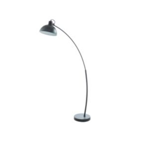 Lampadaire arc style industriel en fer - H. 177 cm - Noir - LOPAZ