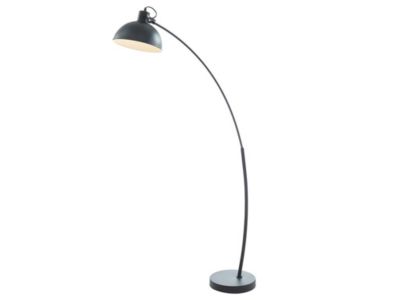 Lampadaire arc style industriel en fer - H. 177 cm - Noir - LOPAZ