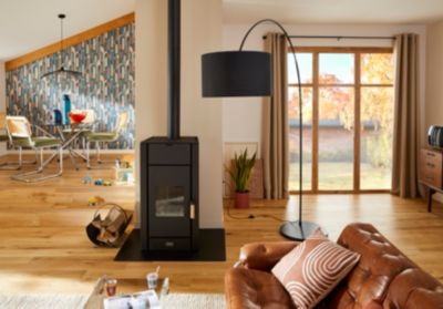 Lampadaire arqué Alacrane E27 L.190xH.220cm noir mat Goodhome