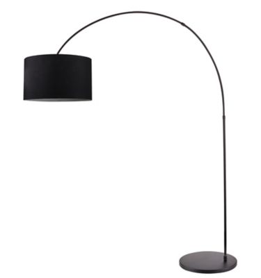 Lampadaire arqué Alacrane E27 L.190xH.220cm noir mat Goodhome