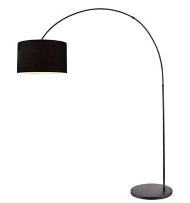 Lampadaire arqué Alacrane E27 L.190xH.220cm noir mat Goodhome